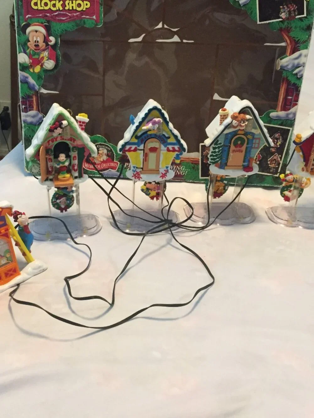 Vintage 1993 Mr. Christmas Disney Mickey's Clock Shop Animated Musical Set Light